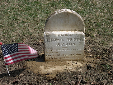 Miles W. Bray, Private, Co. C, 70th IndianaStone Back After Cleaning and Resetting